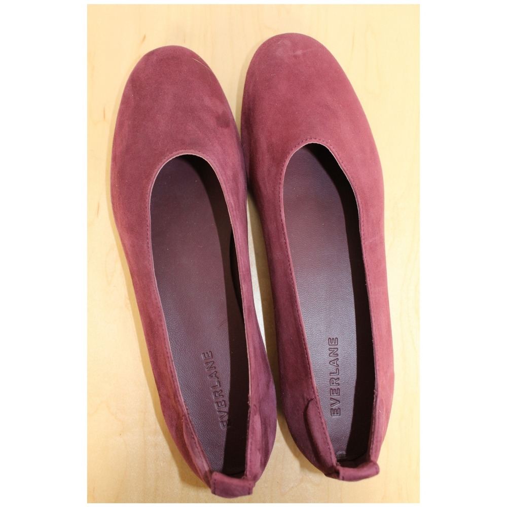 Everlane Day Glove‎ Ballet Flats in Bordeaux Suede SZ 8.5 - Picture 3 of 8